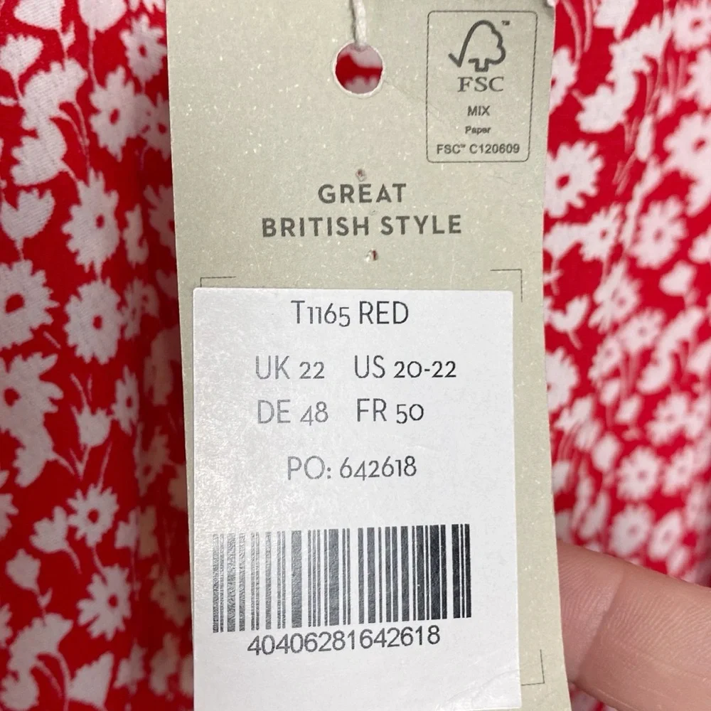 Boden Floral Crinkle Gauze Sweetheart Printed Top - Picture 9 of 9